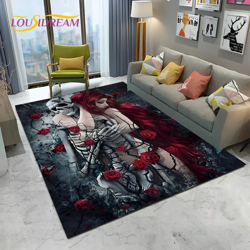 Horror Gothic Female Skull Dea - Home Textiles Sale ulasan dan harga