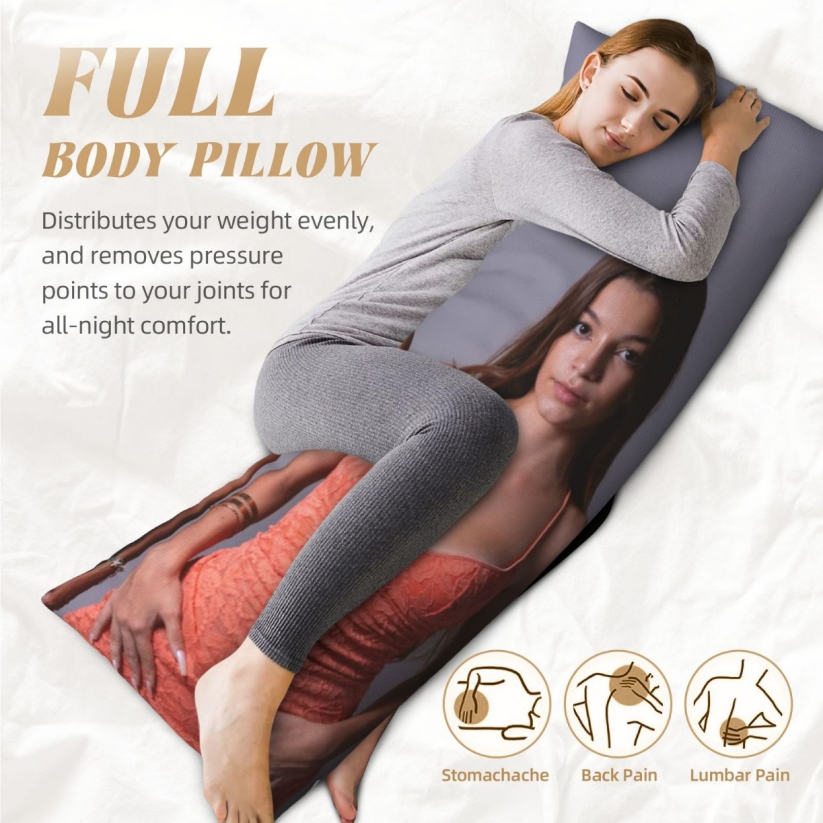 1 Custom Photo Body Pillowcase - Home Textile ulasan dan harga